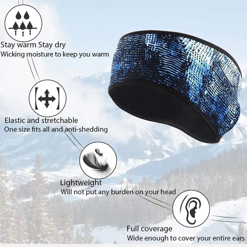 Winter Fleece Headbands for Men Women Stretchy Ear Warm Workout Sweatbands US